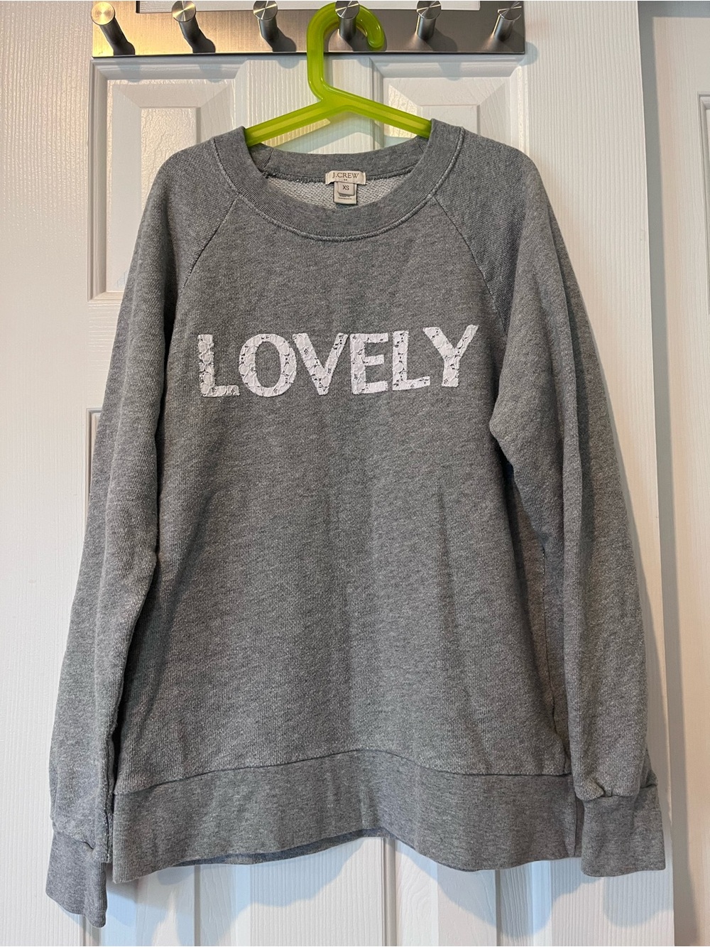 J. Crew Gray 'LOVELY' Graphic Crewneck Sweatshirt